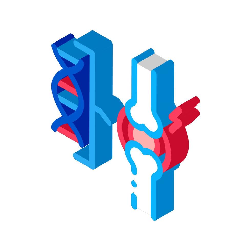 dna blood joint pain isometric icon vector illustration