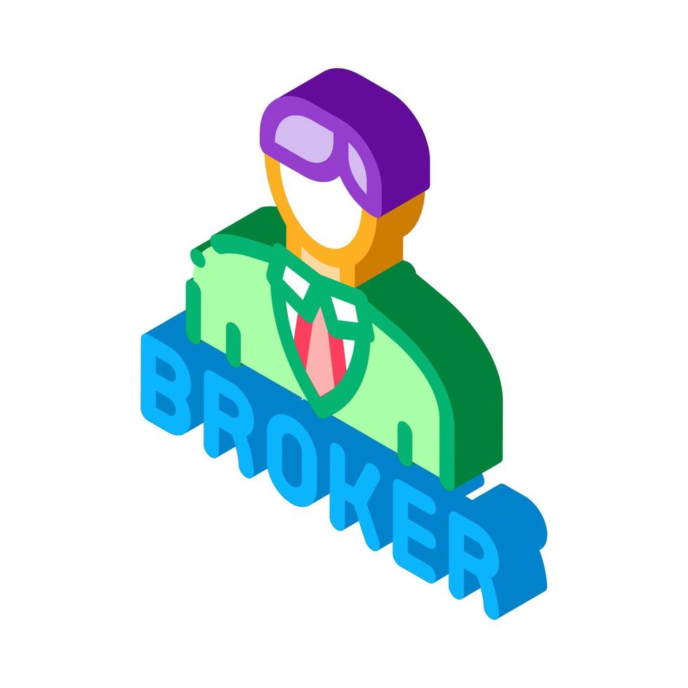 broker man isometric icon vector illustration