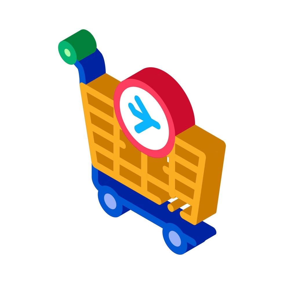 trolley for duty free products isometric icon vector illustration