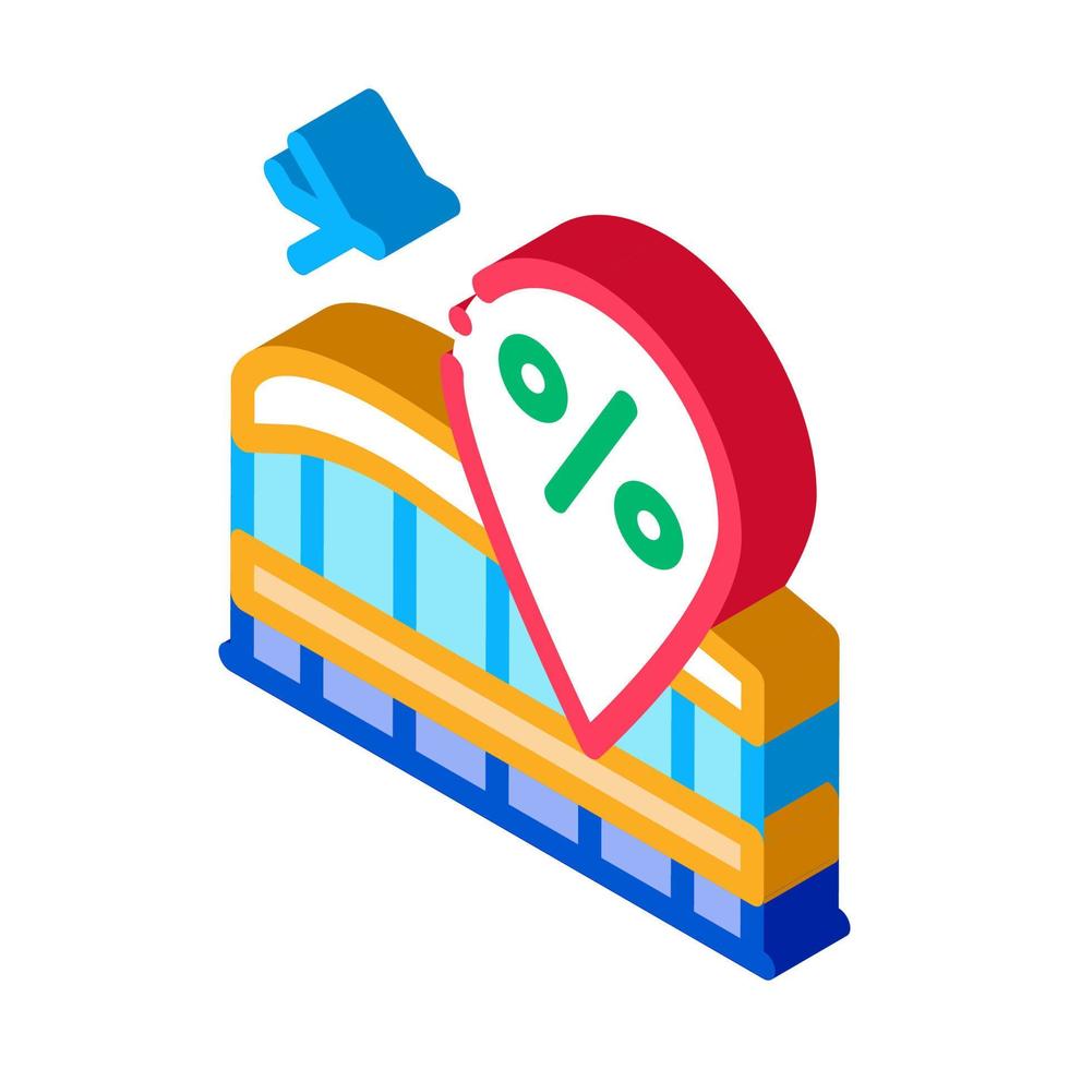 duty free increase in percent isometric icon vector illustration
