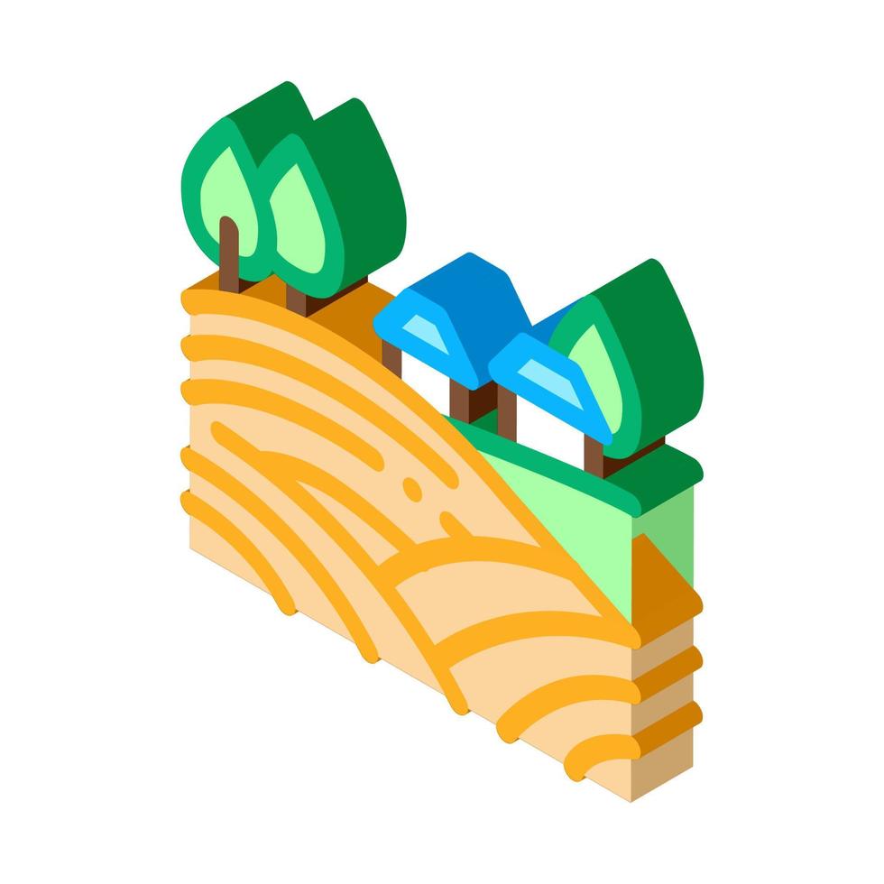 haystack in village isometric icon vector illustration