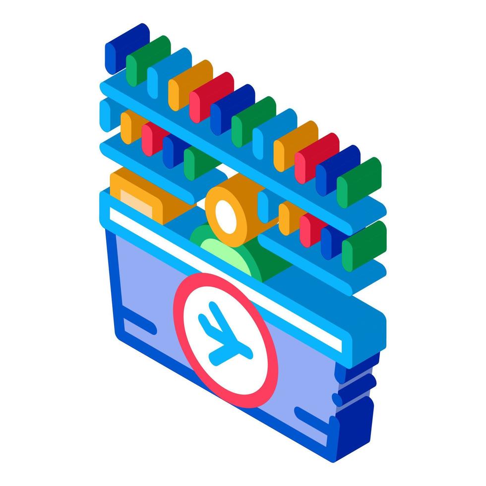 appearance of duty free counter isometric icon vector illustration