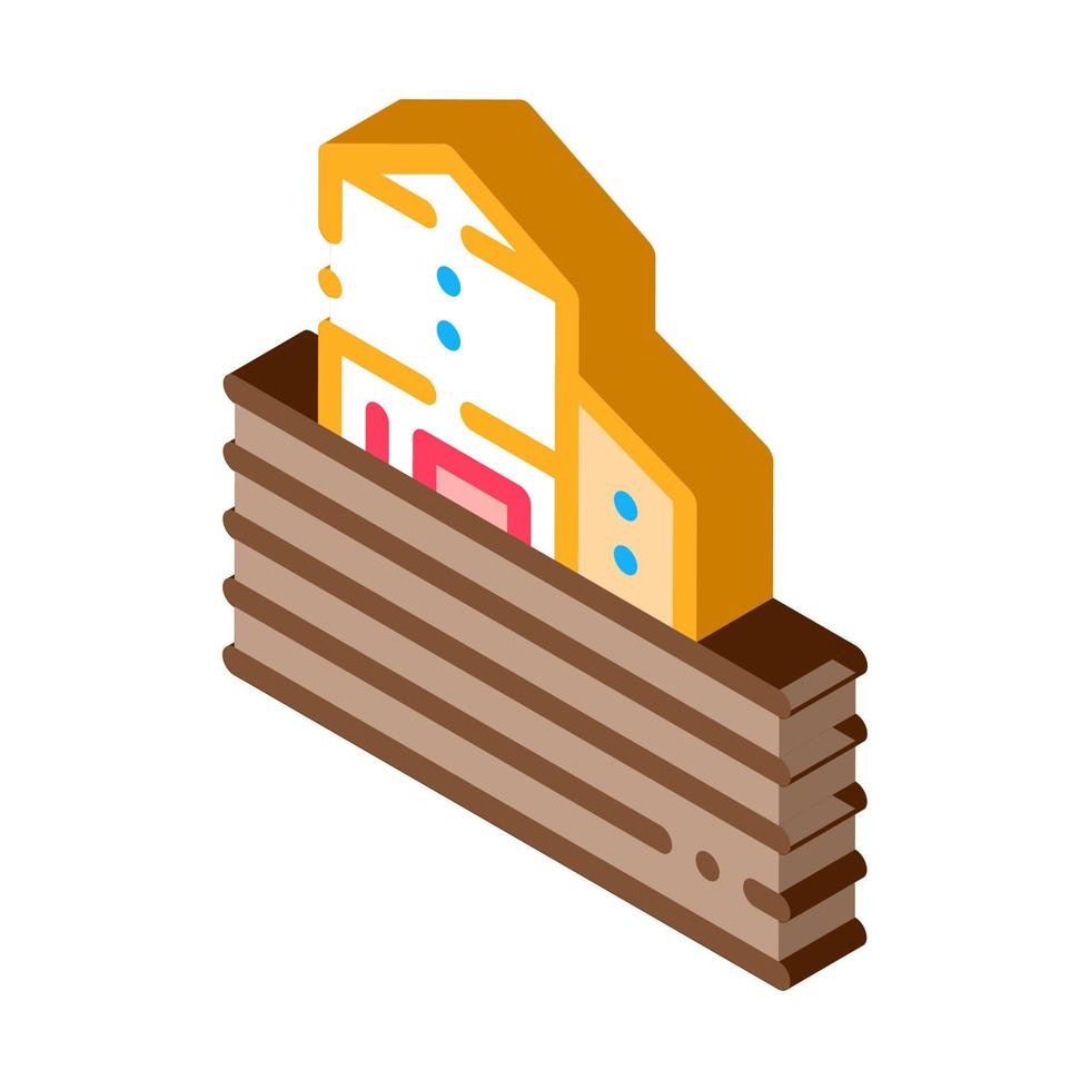 farm with land isometric icon vector illustration