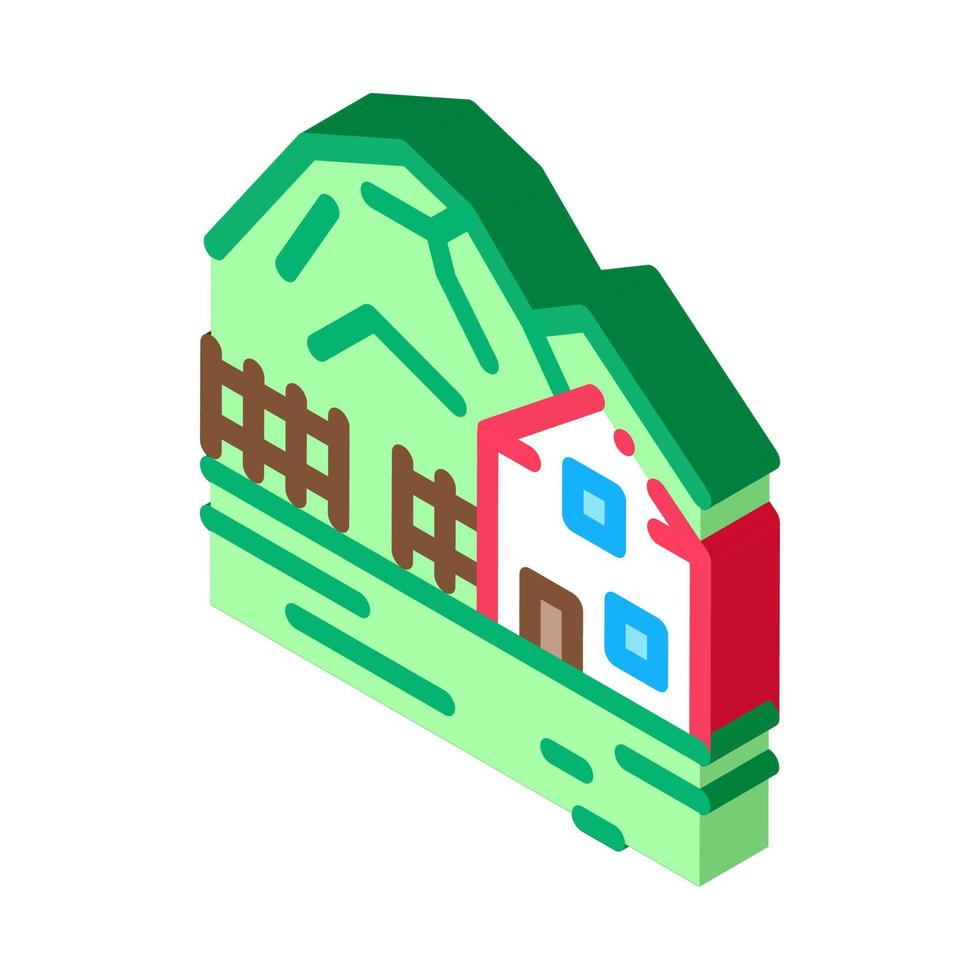 highlands village isometric icon vector illustration