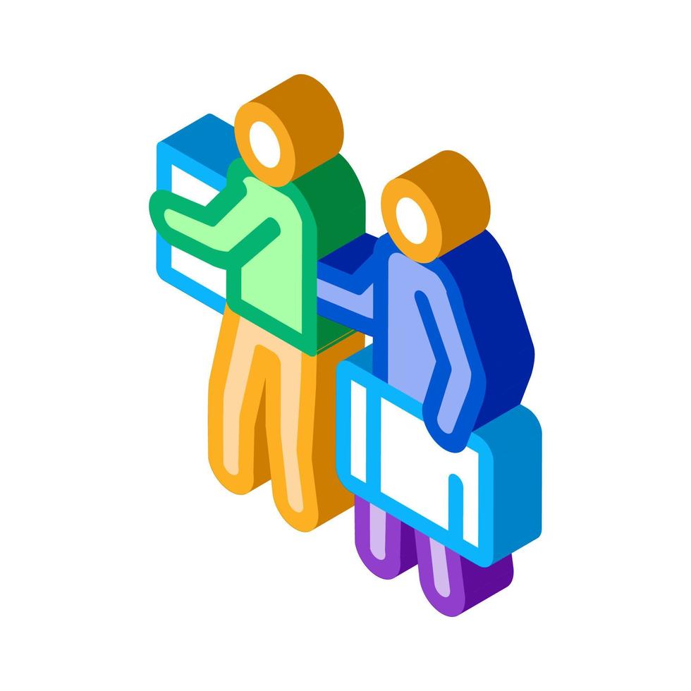 people with luggage isometric icon vector illustration
