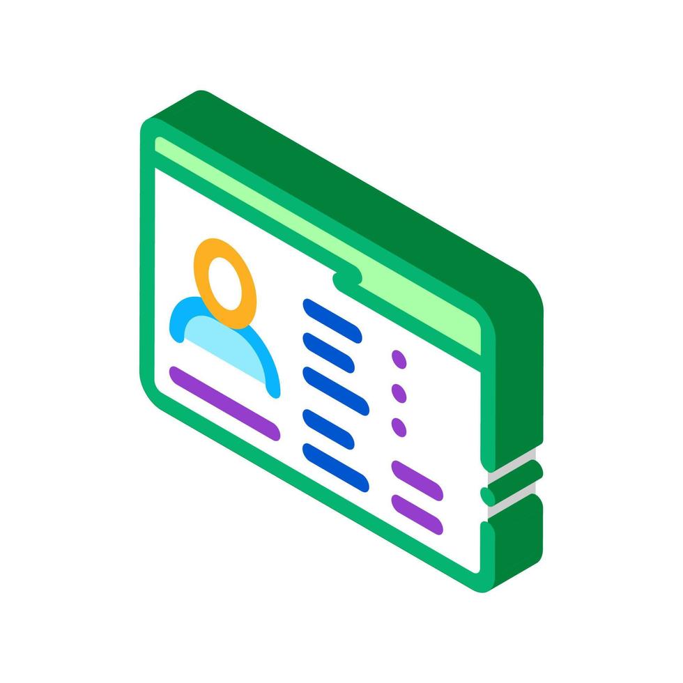 information folder about person isometric icon vector illustration