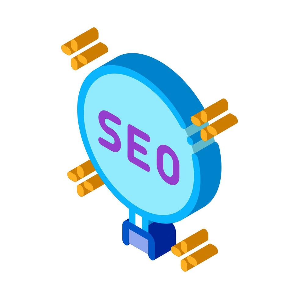 learning search engine optimization isometric icon vector illustration