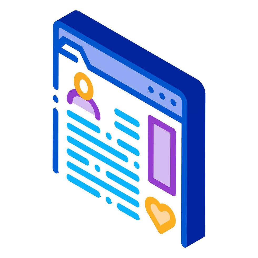 information chart folder about man isometric icon vector illustration