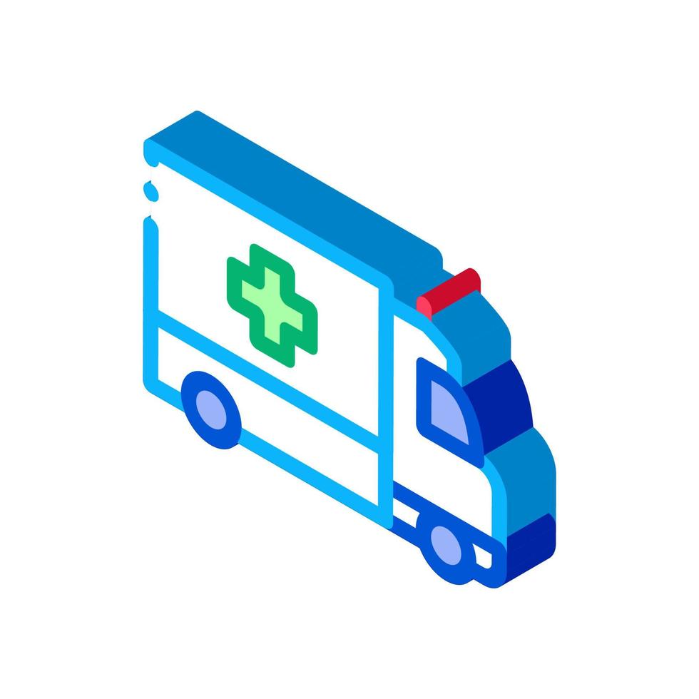 ambulance car isometric icon vector illustration