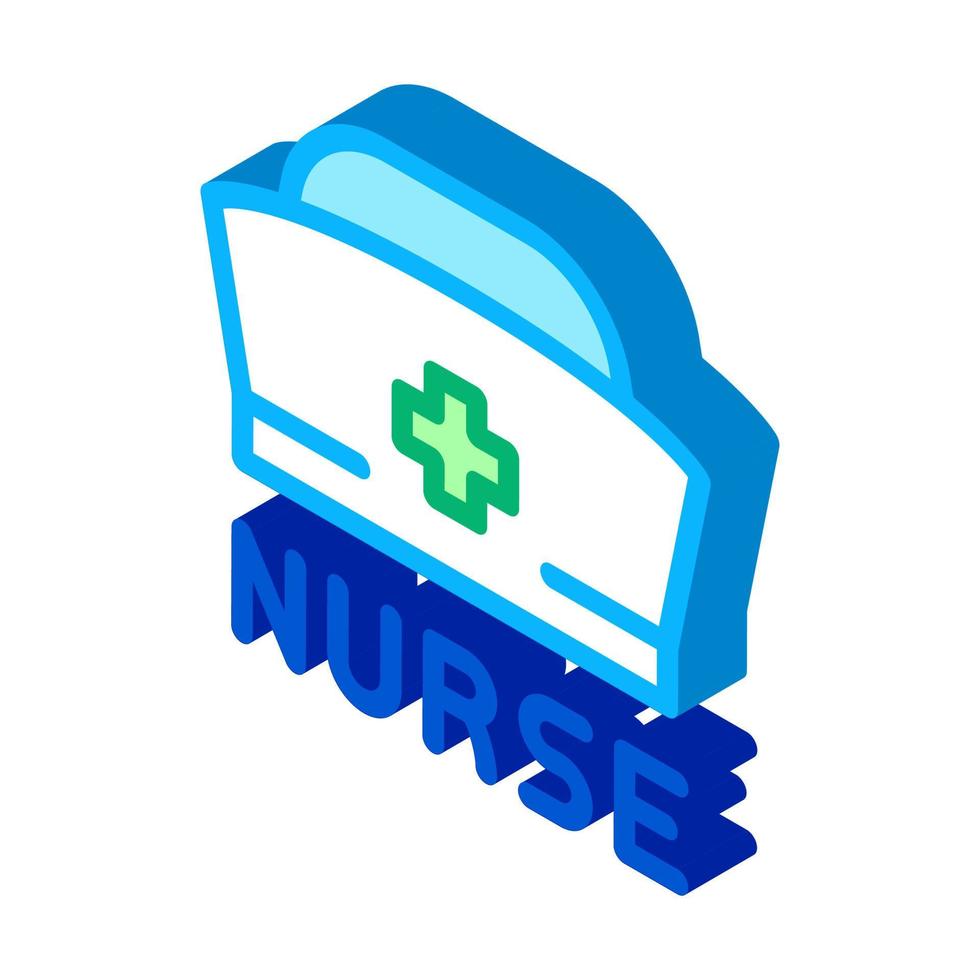 nurse hat isometric icon vector illustration