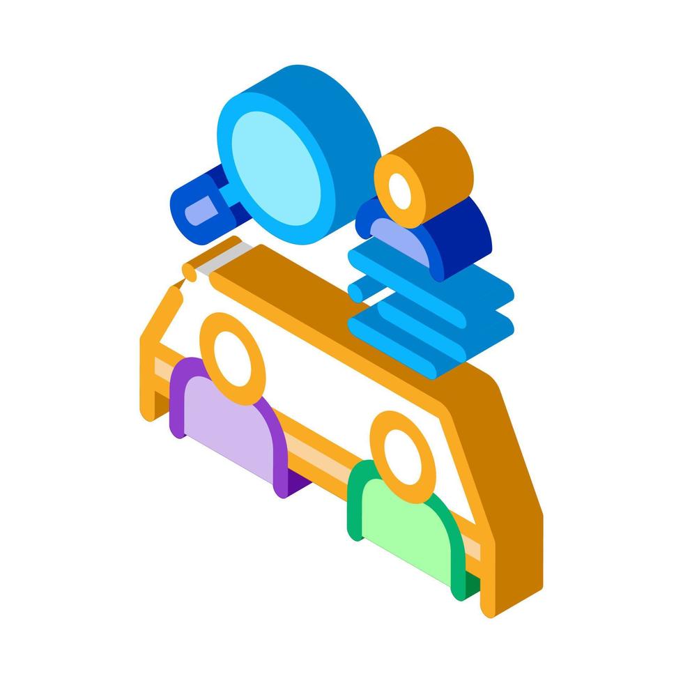 collective interview isometric icon vector illustration