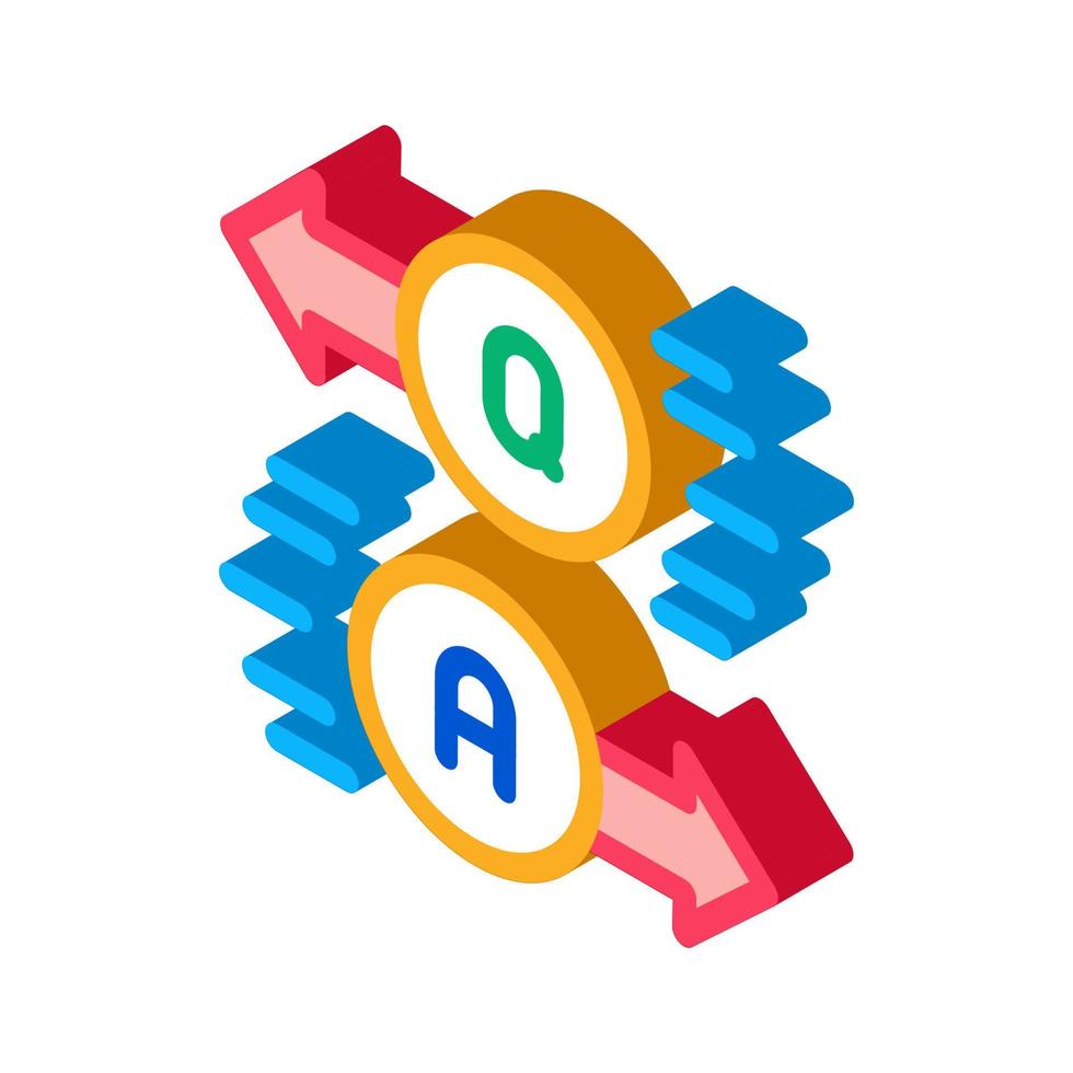 question answer isometric icon vector illustration