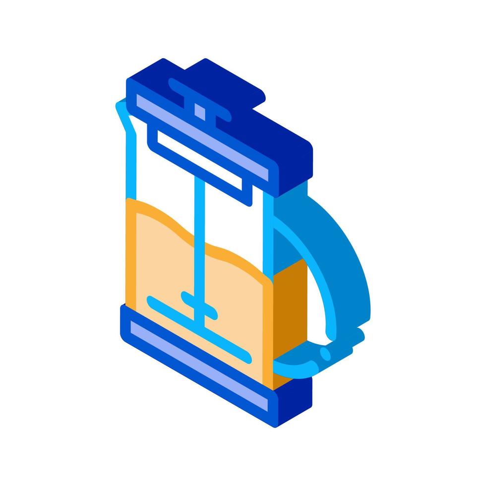 press teapot isometric icon vector illustration