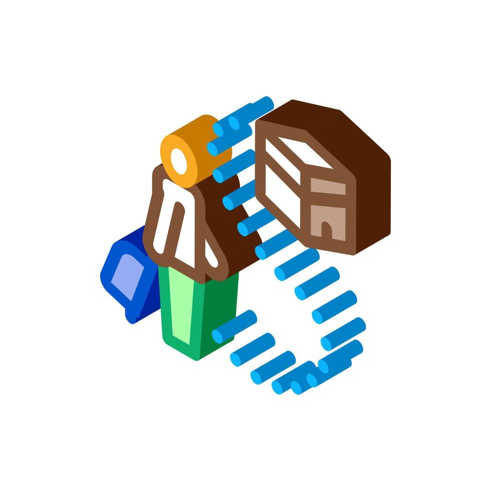 traveler way to kaaba temple isometric icon vector illustration