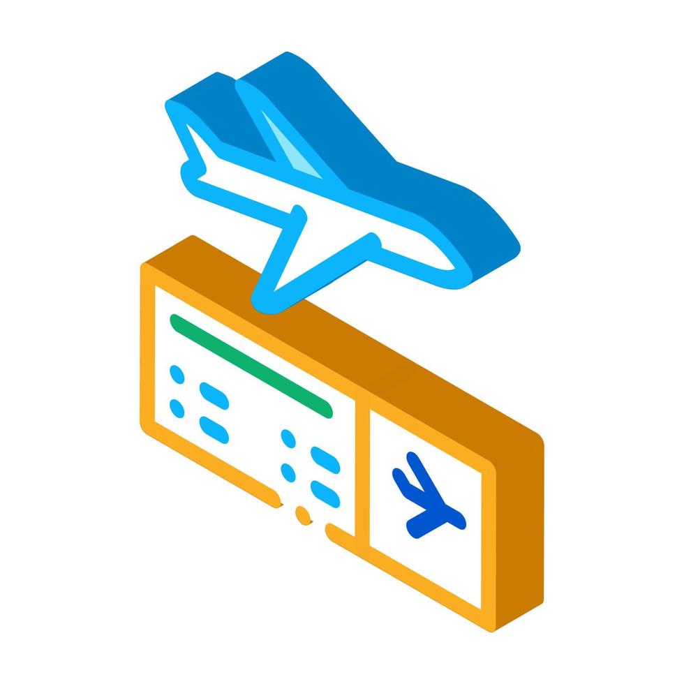 airplane ticket isometric icon vector illustration