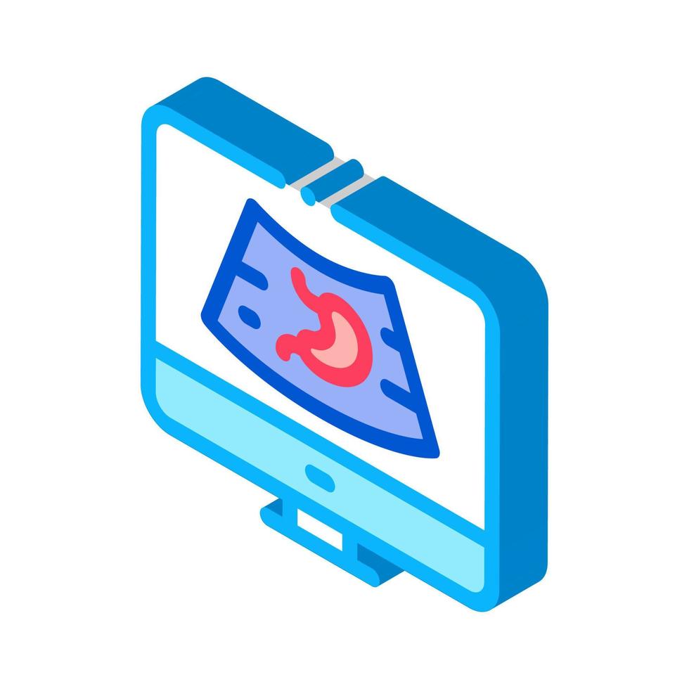 computer diagnostics of stomach isometric icon vector illustration