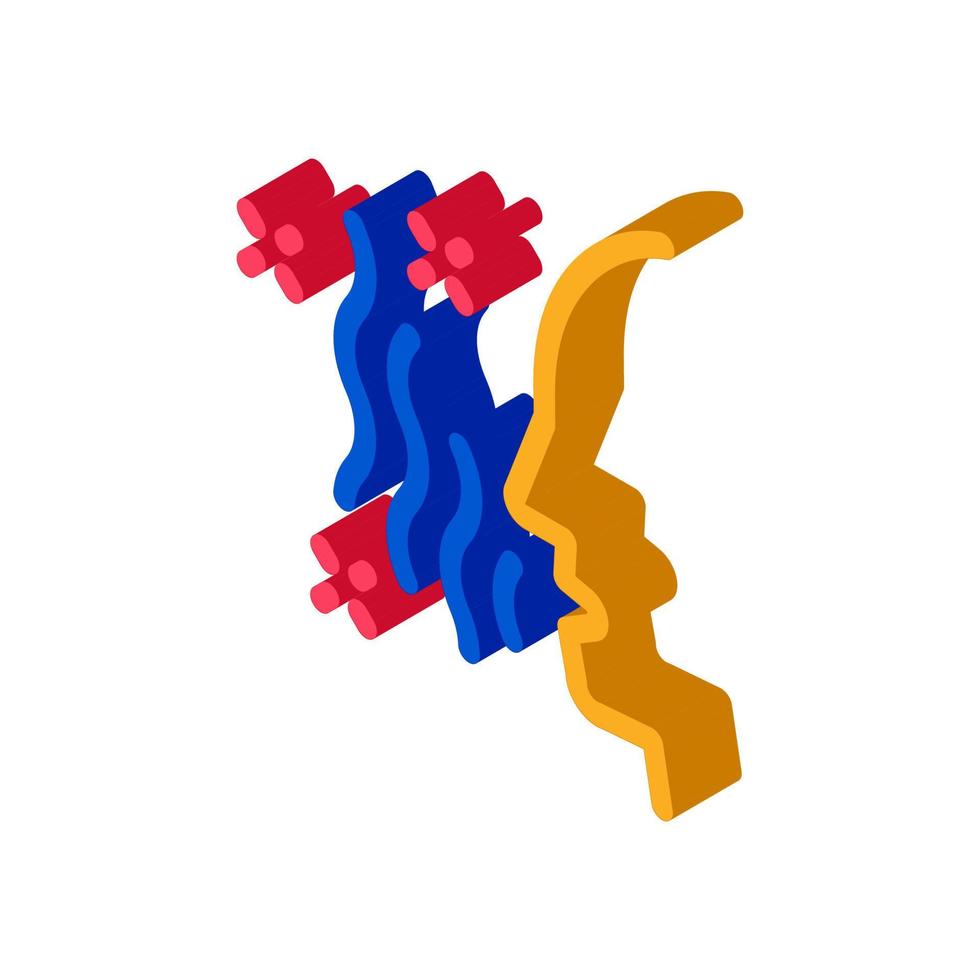 intestinal infection transmitted by airborne droplets isometric icon vector illustration