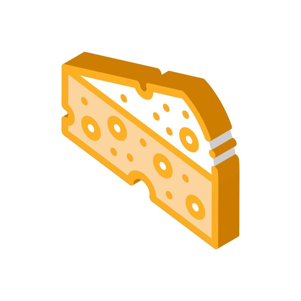 pedazo de queso duro icono isométrico ilustración vectorial vector