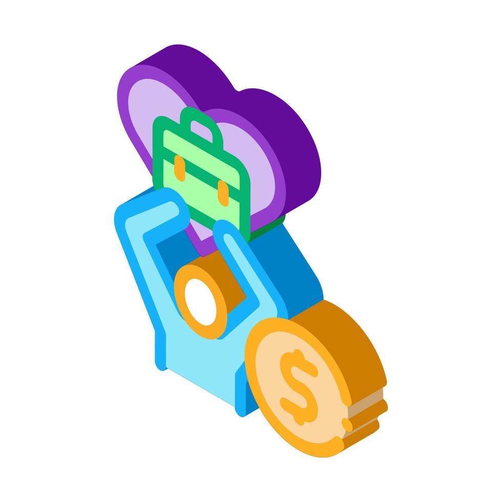 favorite money job isometric icon vector illustration