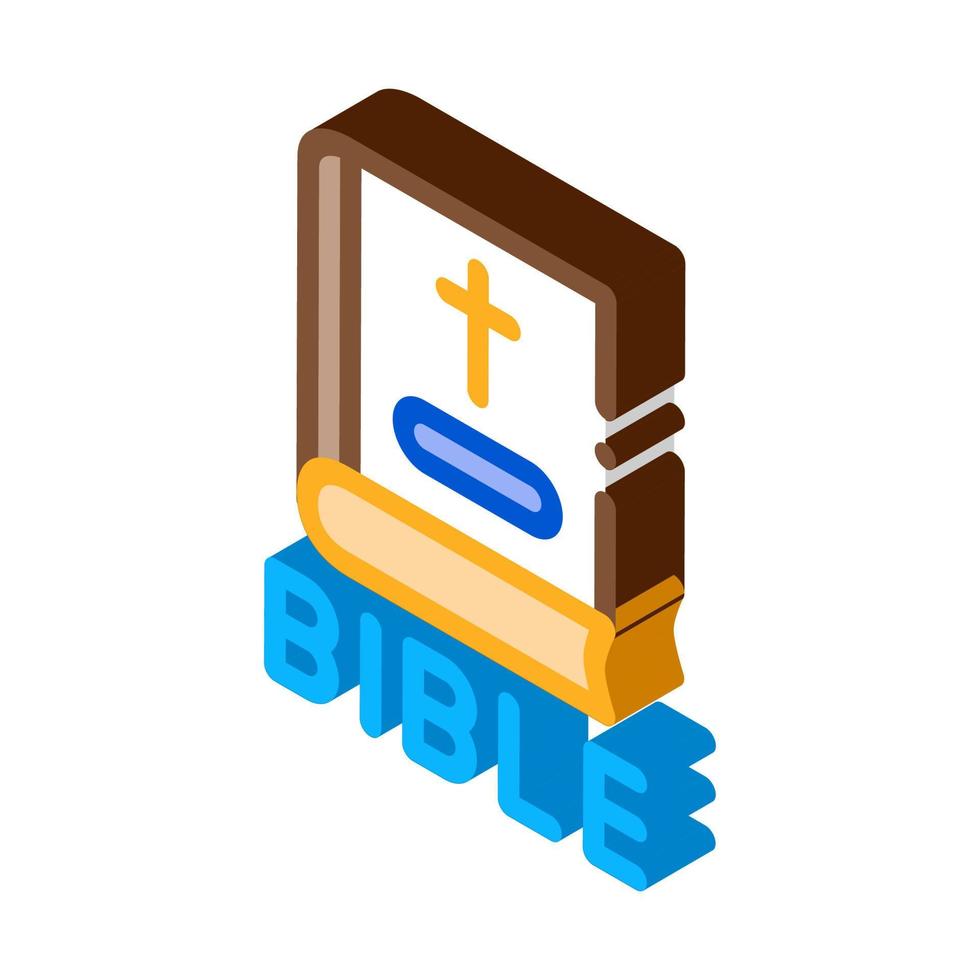holy bible of christians isometric icon vector illustration