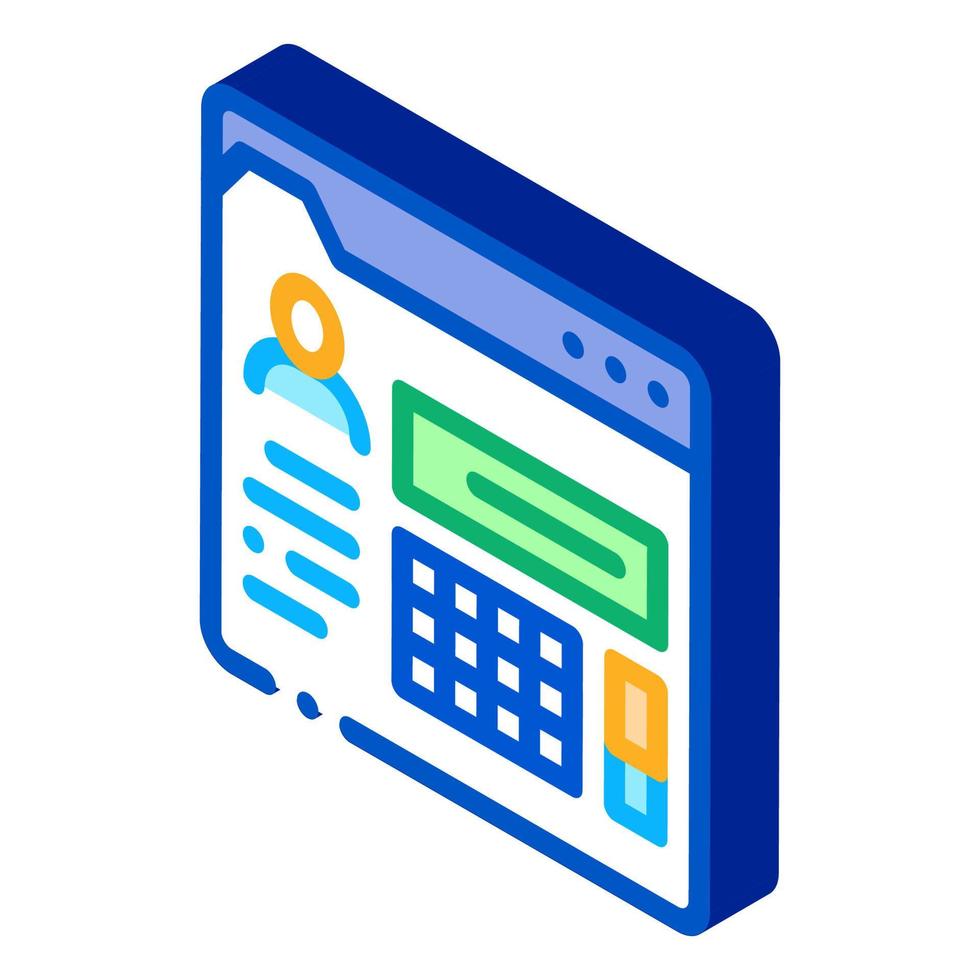 person information folder isometric icon vector illustration