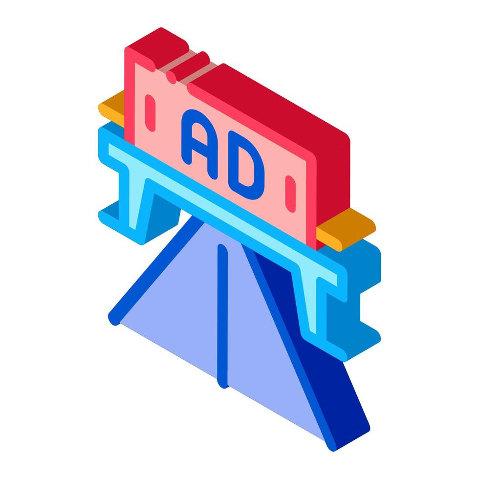 road sign ads isometric icon vector illustration