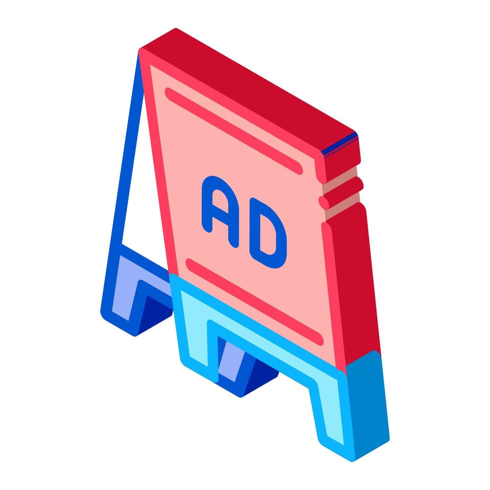 folding billboard isometric icon vector illustration