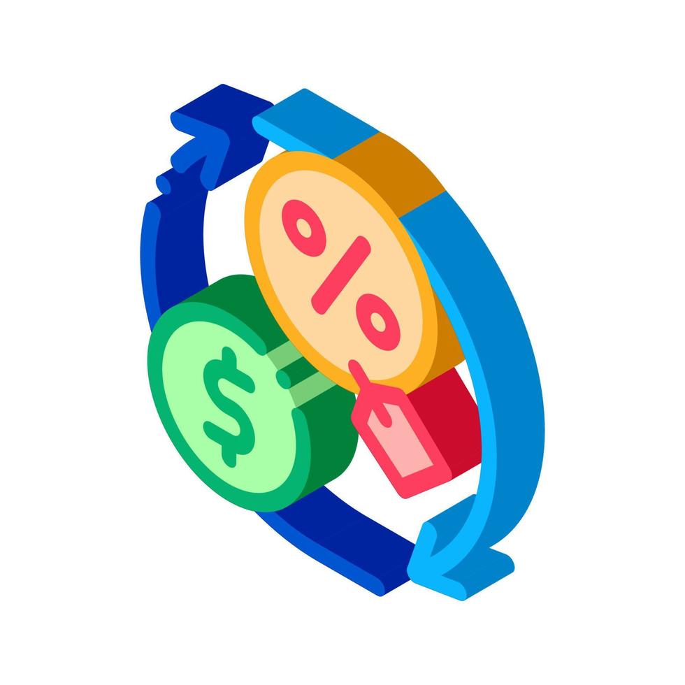 cycle of money and interest isometric icon vector illustration