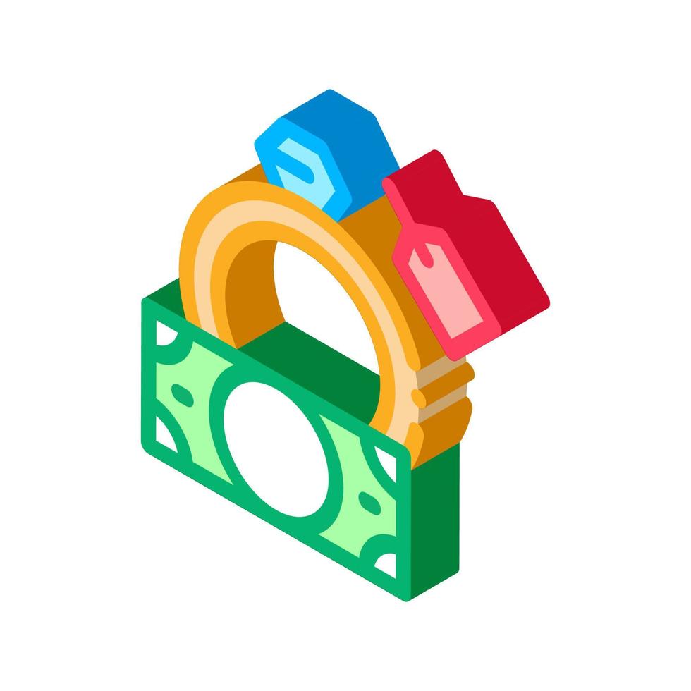 delivery of precious ring to pawnshop isometric icon vector illustration