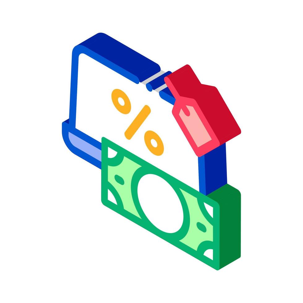 give laptop to pawnshop isometric icon vector illustration