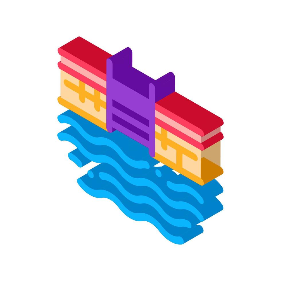 water pool isometric icon vector illustration