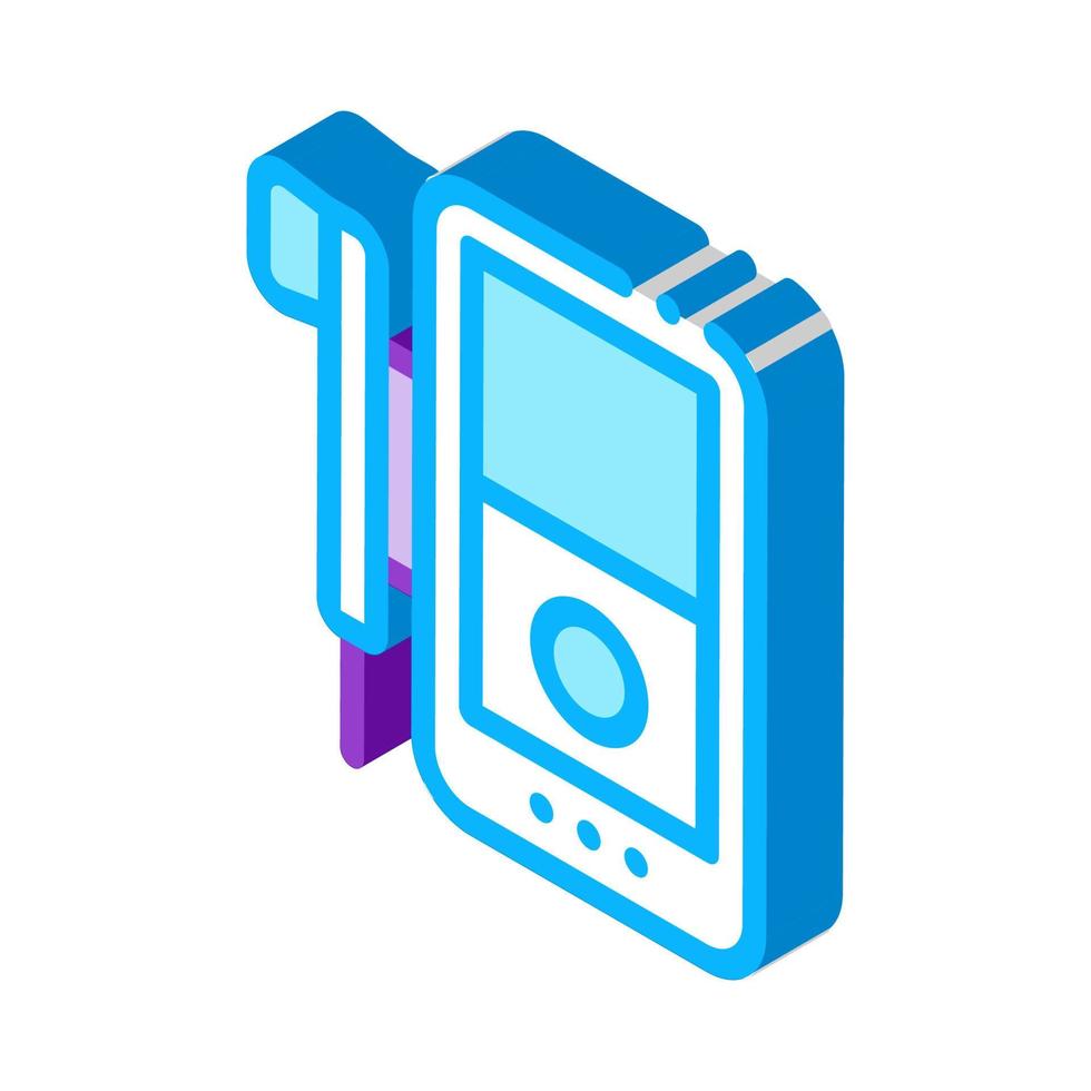 listening to music through player isometric icon vector illustration