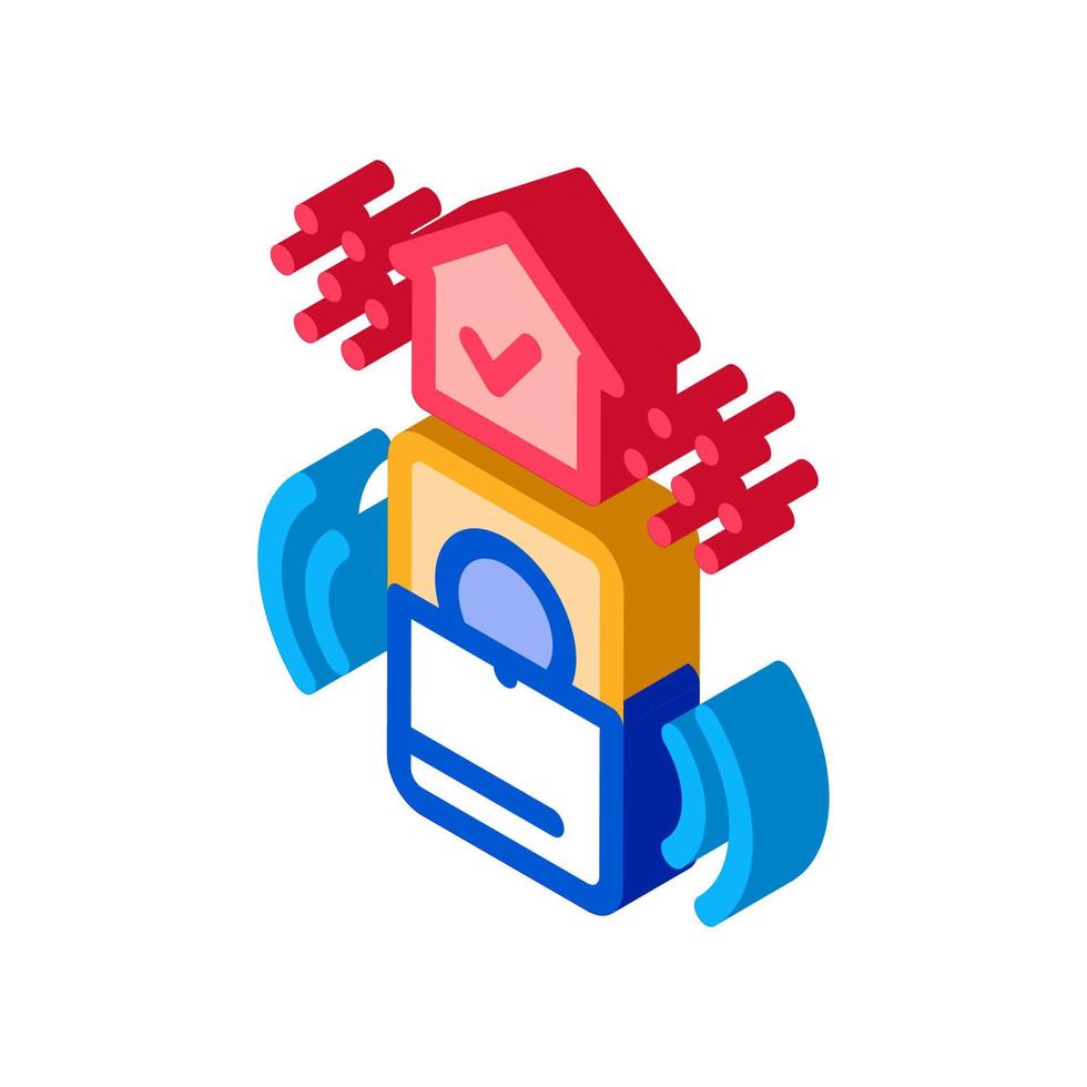 home security alarm isometric icon vector illustration