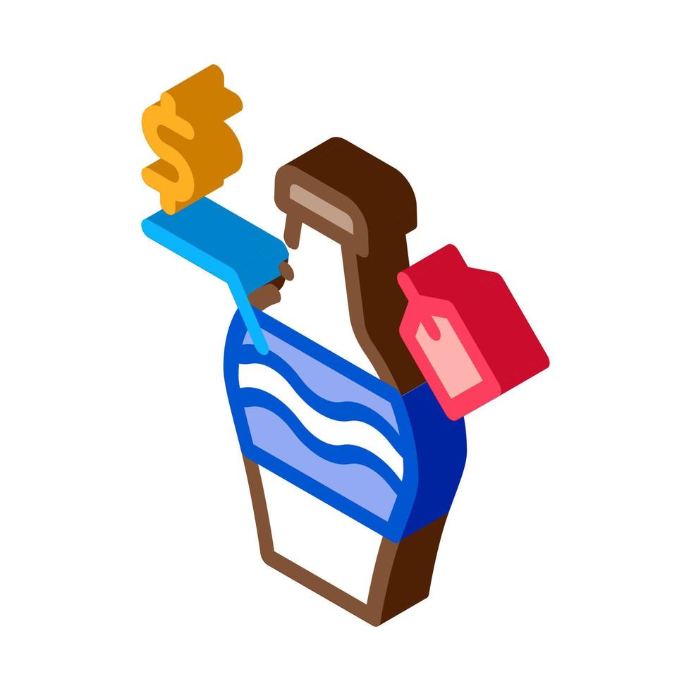 auction sale bottle isometric icon vector illustration