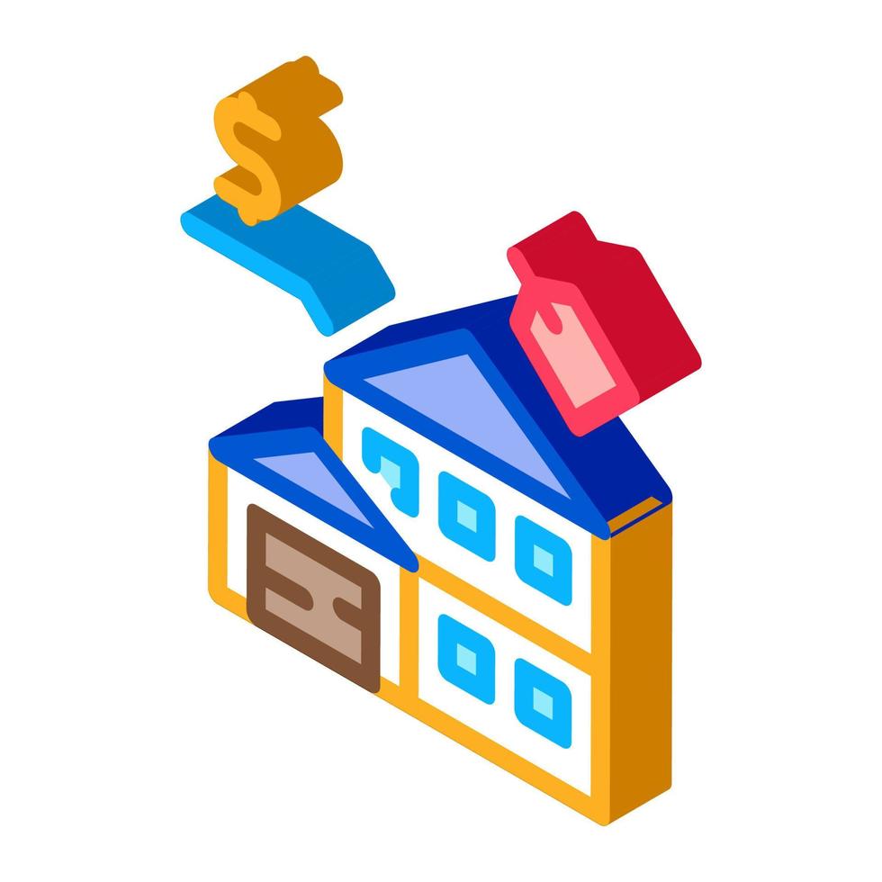 auction house isometric icon vector illustration