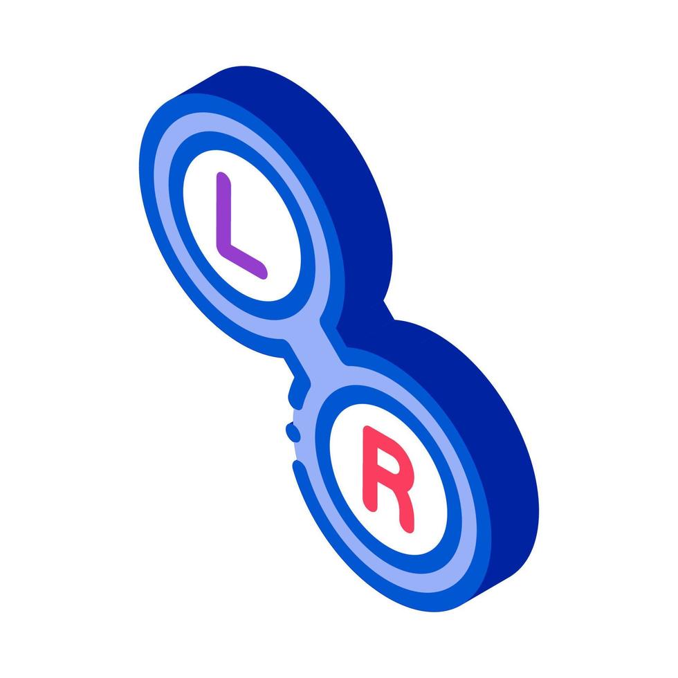distinctive form left and right lens isometric icon vector illustration