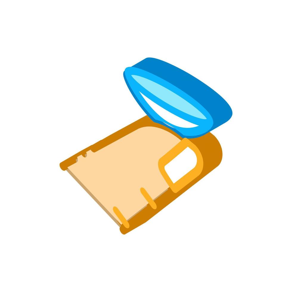 lens on finger isometric icon vector illustration