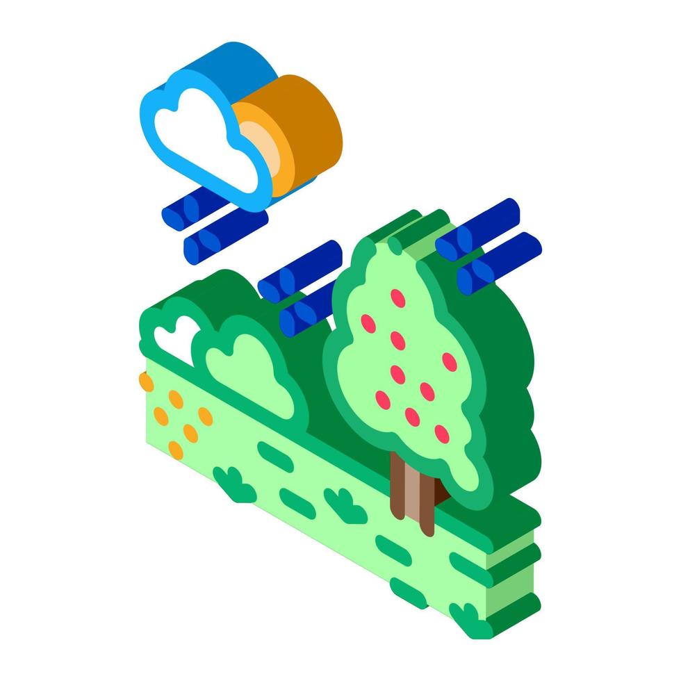 territory of well-groomed forest isometric icon vector illustration