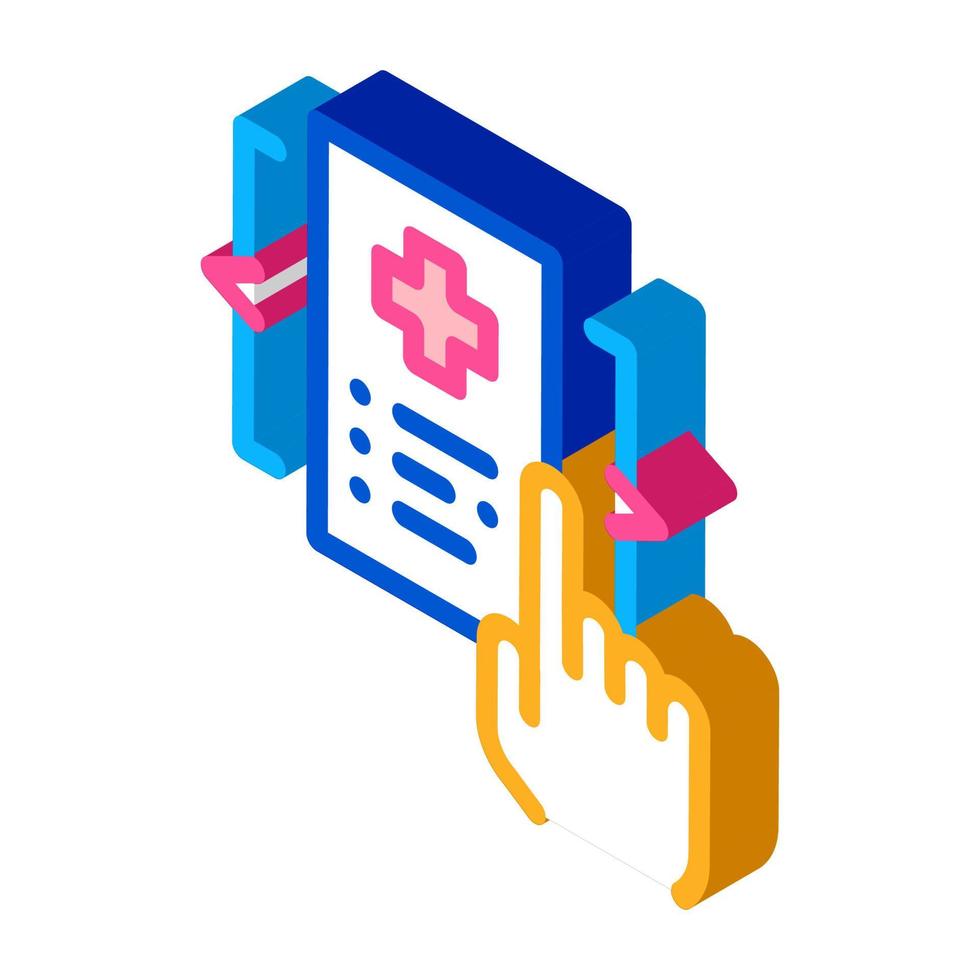 medical document selection isometric icon vector illustration