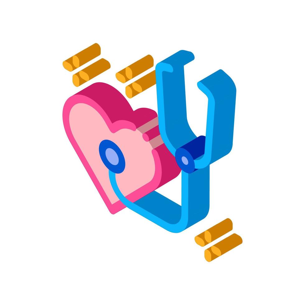 heart beat measurements isometric icon vector illustration