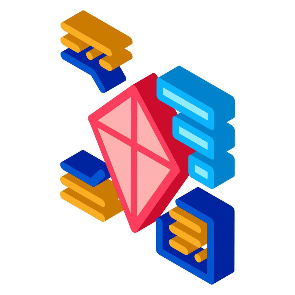 parsing kite isometric icon vector illustration