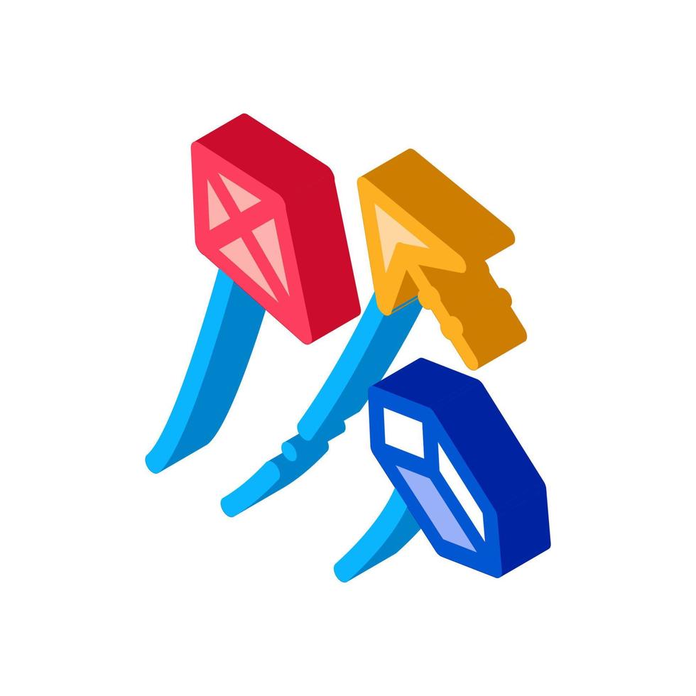 aerial items to launch isometric icon vector illustration