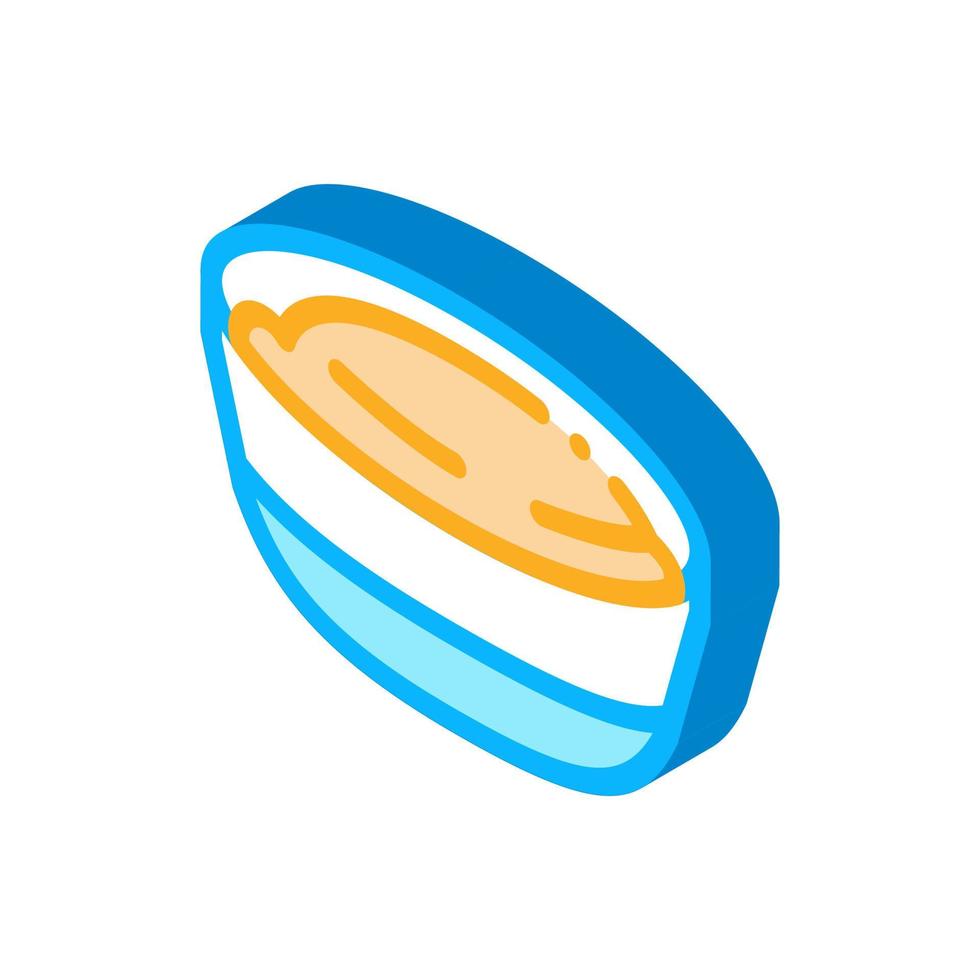 liquid cheese in bowl isometric icon vector illustration