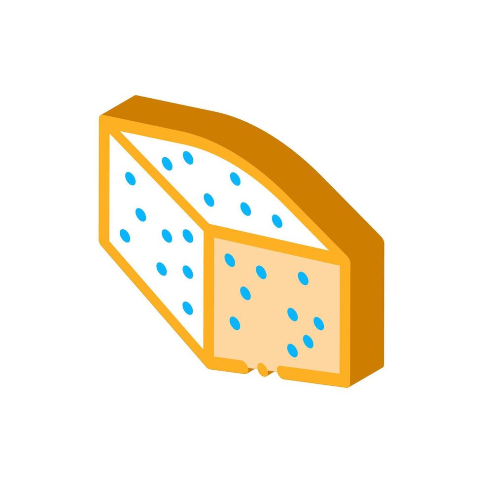 piece of blue cheese isometric icon vector illustration