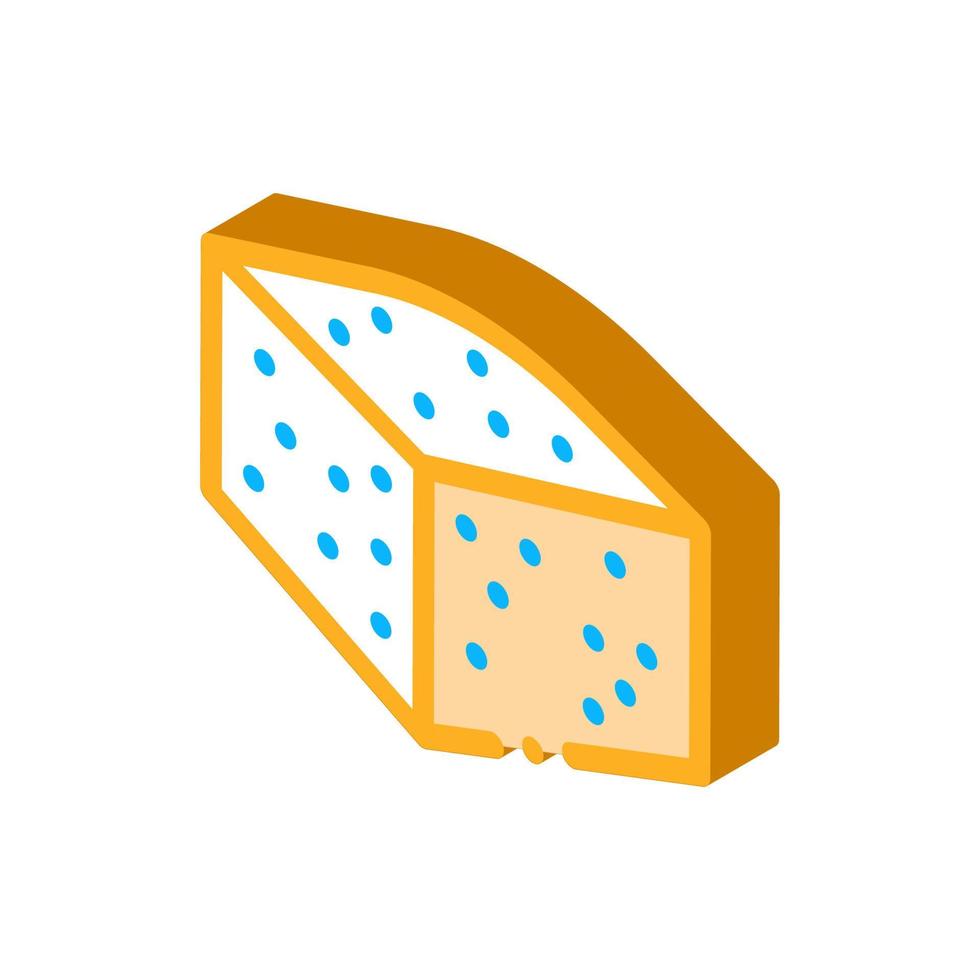 pedazo de queso azul icono isométrico ilustración vectorial vector