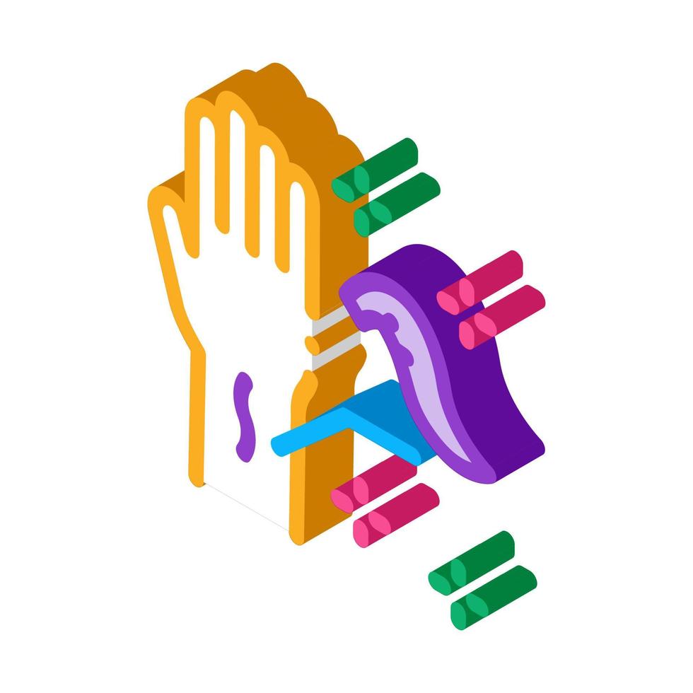 application of leeches on arm isometric icon vector illustration