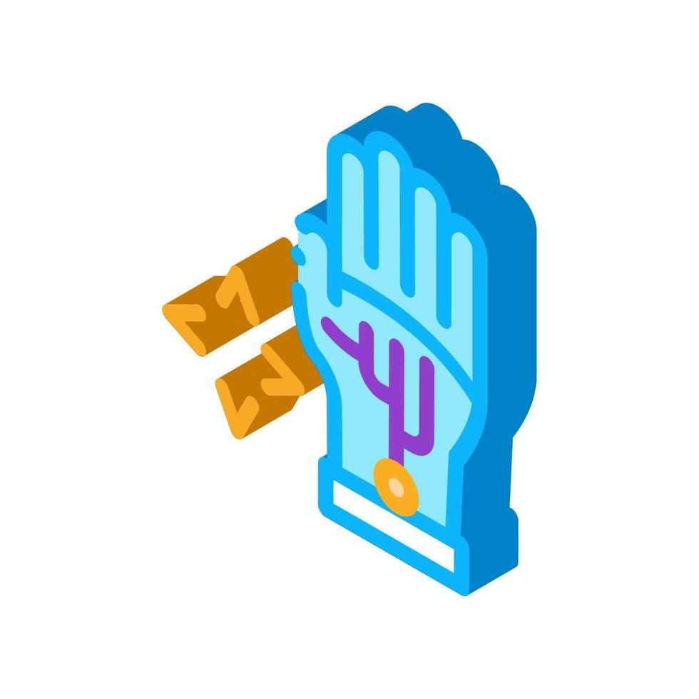 virtual glove technology isometric icon vector illustration