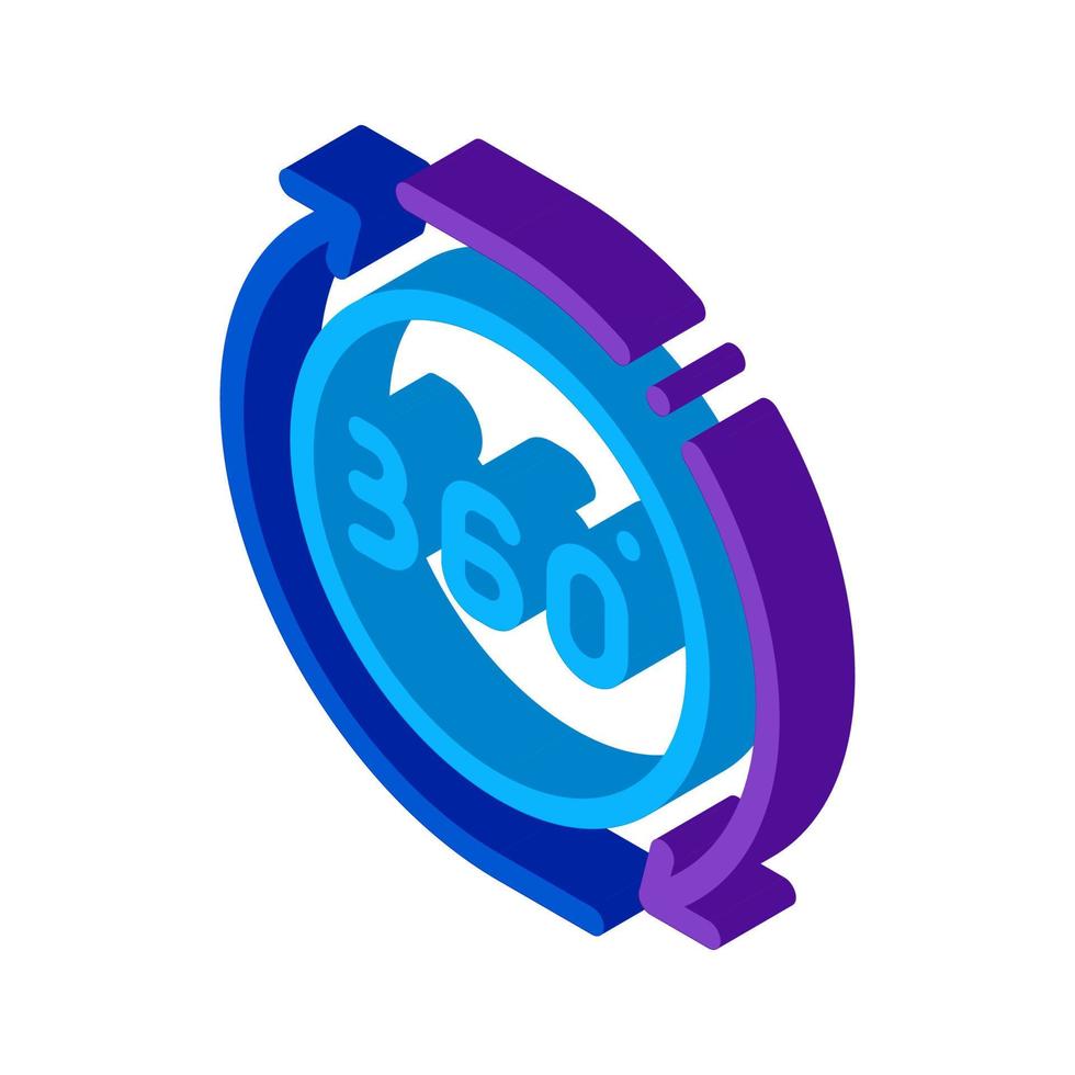 360 degree view isometric icon vector illustration