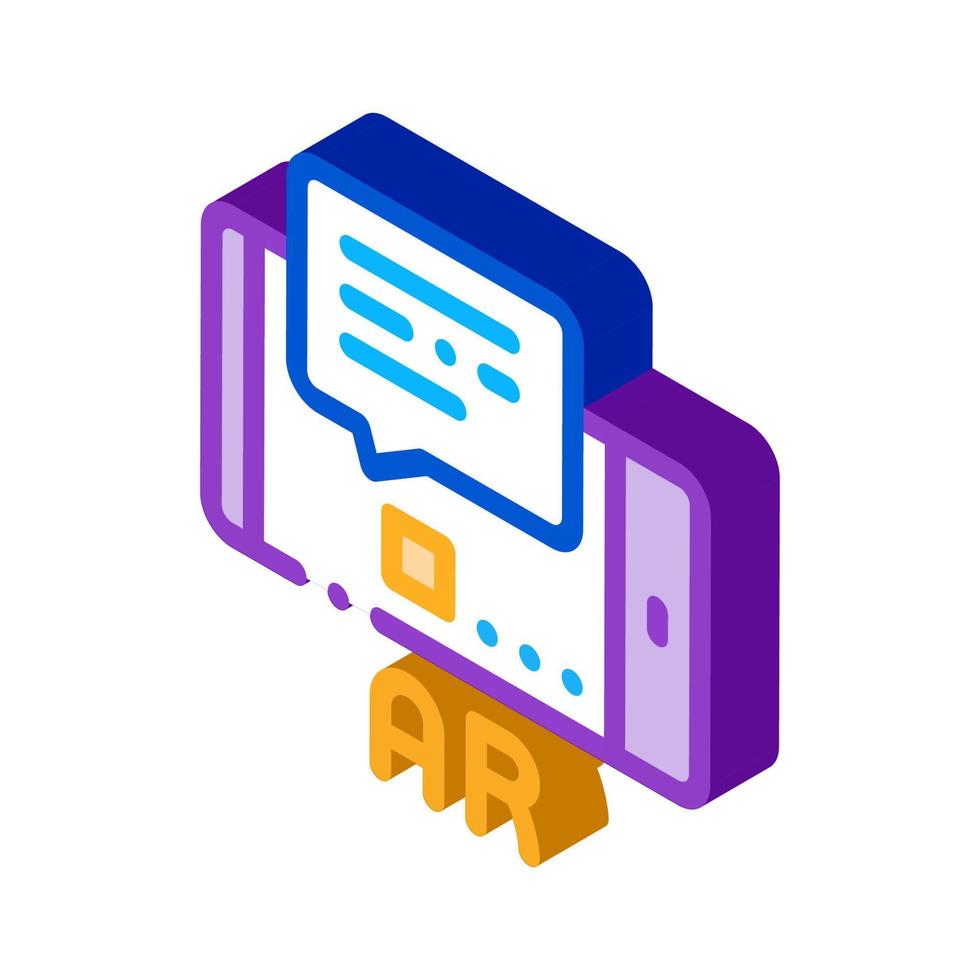 augmented reality in phone isometric icon vector illustration