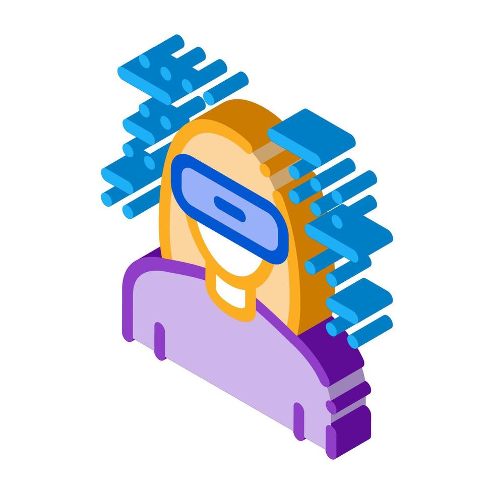 woman wearing virtual reality glasses isometric icon vector illustration